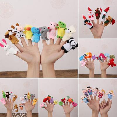 Cartoon Finger Puppet Set Plush Hand Puppets for Storytelling Early Education Soothing