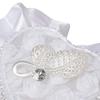 Bridal Ring Holder Cushion Heart Shaped Bearer Box Romantic Pillow with Ribbon for