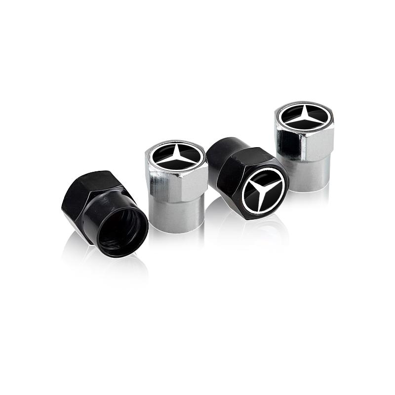 4 stk Bilhjul Dekk Bolt-in Ventilkapsler Merke Bil Tilbehør For Mercedes Benz W205 W177 W212 W213 W221 W220 W176 ML G63 E63 GT AMG
