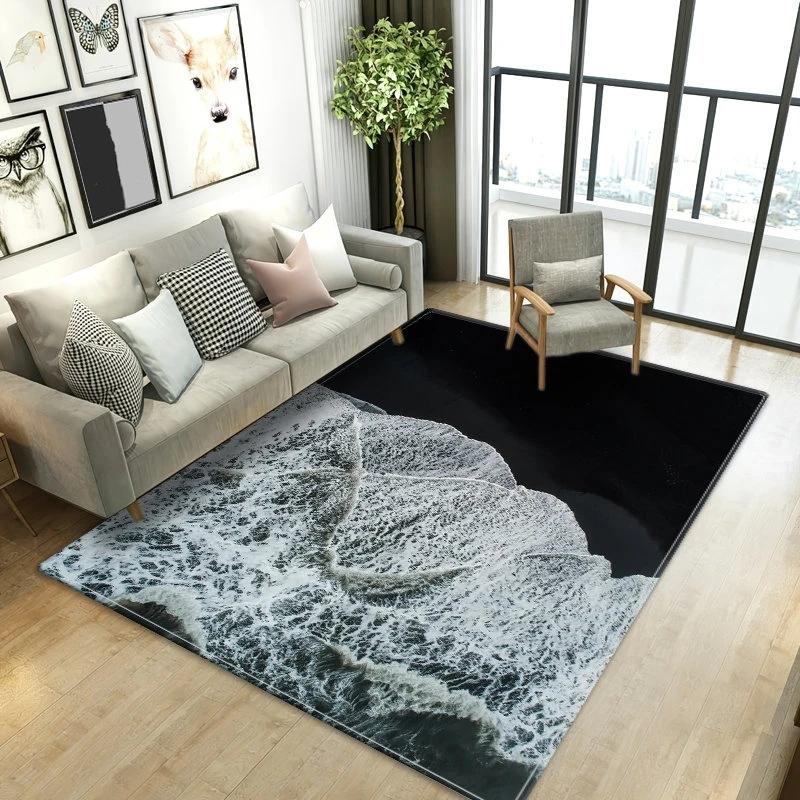 Beach Waves Printed Carpets for Living Room Kids Room Rug Kitchen Mats Floor Carpet Modern Entrance Mat Home Bathroom Rugs Decor