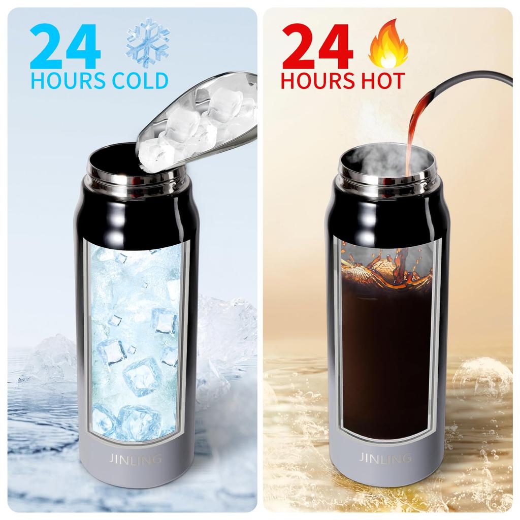 JINLING Water Vacuum Keeps Drinks Hot or Stainless Steel 316 Sports Wide with Compatible with Sports Unisex 1.5L Bottle, 1L/1.8L Capacity, Insulated,