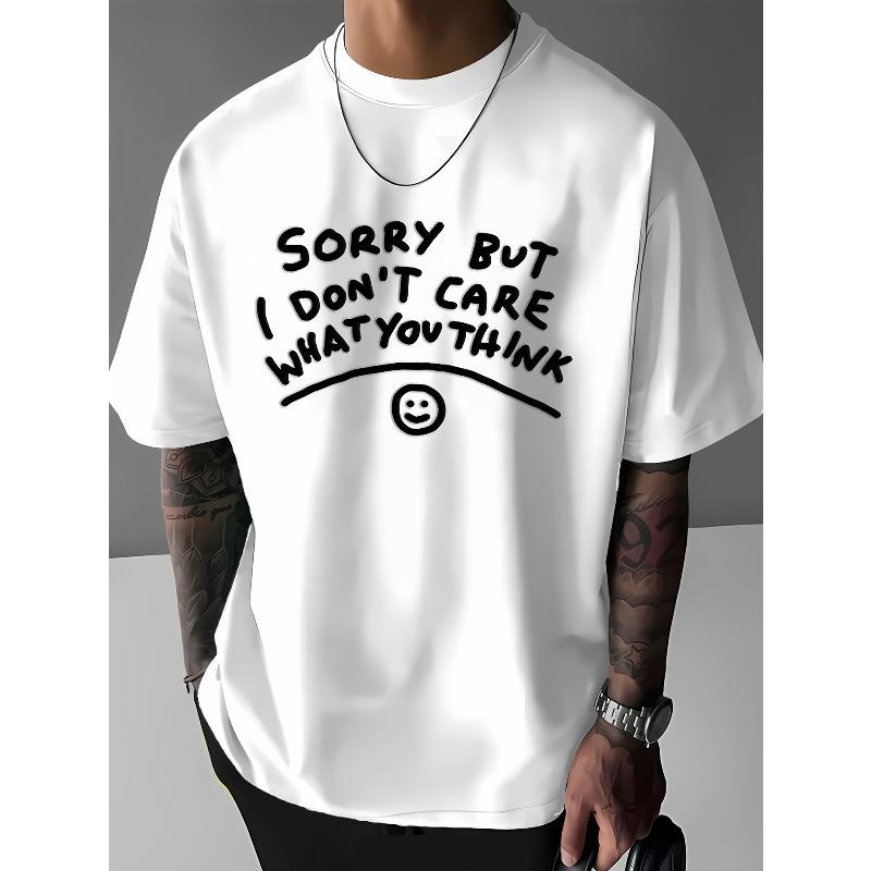 European sizes Men's Summer Short Sleeve Printed T-shirt, Crew Neck Comfortable Tops For Men