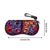 Abstract Floral Print Protective Glasses Case, Vibrant Geometric Sunglasses Case, Durable Zipper Eyewear Storage Box, Portable Fashion Accessory Organ