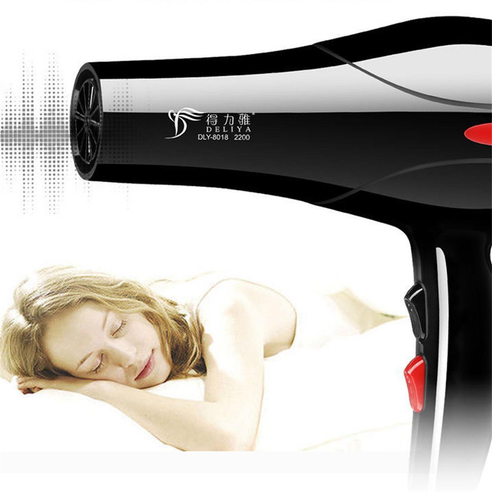 Wiwilys бытовой фен для волос 2200 Вт черный тепловой вентилятор сушилка для салона — фото 6