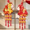 2026 Horse Year Fortune Character Pendant Hanging Tassels Traditional Chinese New Year Ornament Red Felt New Year Wall Pendant