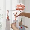 12/24pcs Small Plastic Clothespins with Lanyard Travel Size Towel Socks Drying Clips Essential Household Items