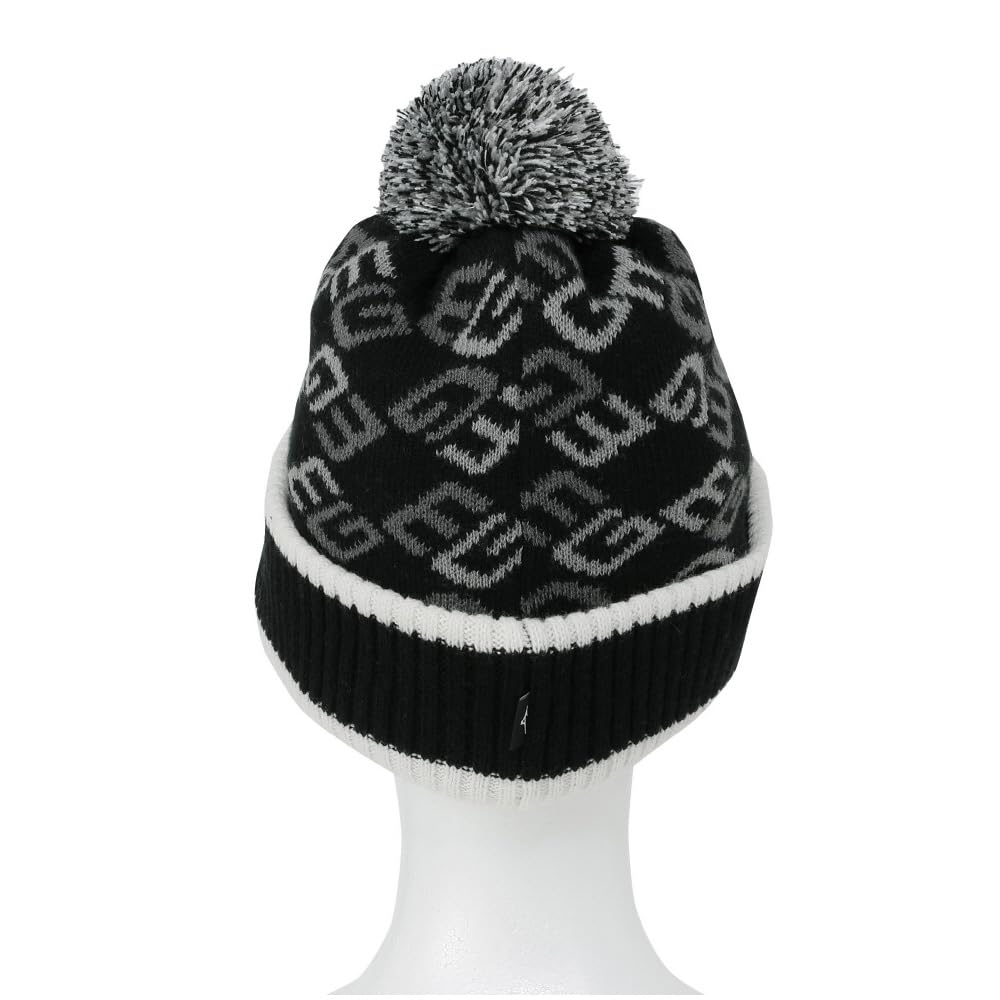 Mizuno Breath Thermo MG Logo Knit Golf Cap with One Size Fits Most Brim, Heat-Generating Material, Women's, Black, (E2MWB708)