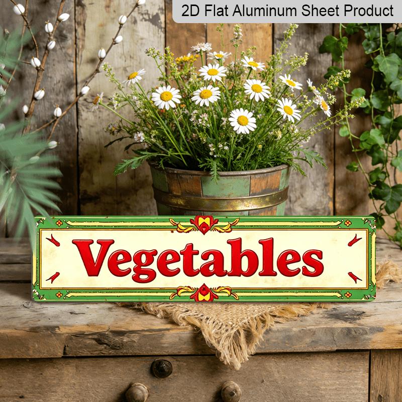 2D Flat- 1pc Vintage Vintage Vegetables Aluminium Decorative Sign |High-Quality Aluminum, Durable UV and Corrosion Resistant, Ideal for Cafes, Bars