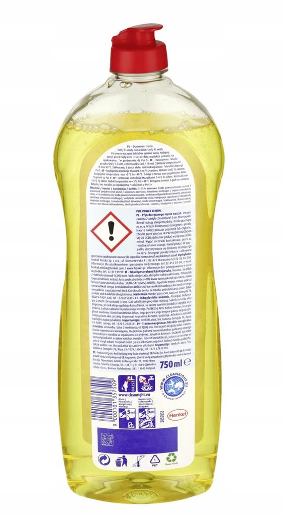PUR Dishwashing Liquid 750 Ml Lemon