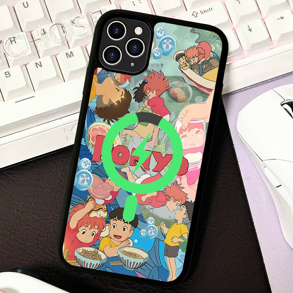 

Cute P-Ponyo Movie On The Cliff For Magsafe Magnetic Wireless Phone Case For IPhone 17 16 15 14 Plus 13 12 11 Pro Max Cover iPhone 17