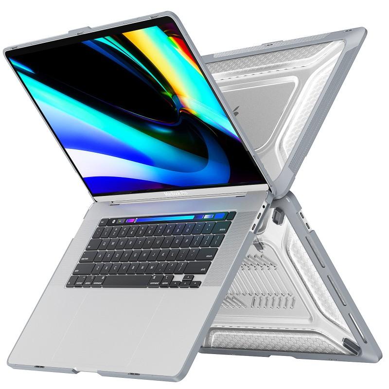 MacBook Pro 16 14 Protective Case With Cooling Stand Support M1 M2 M3 Laptops - Hard Shell Cover In Black Gray Beige Blue