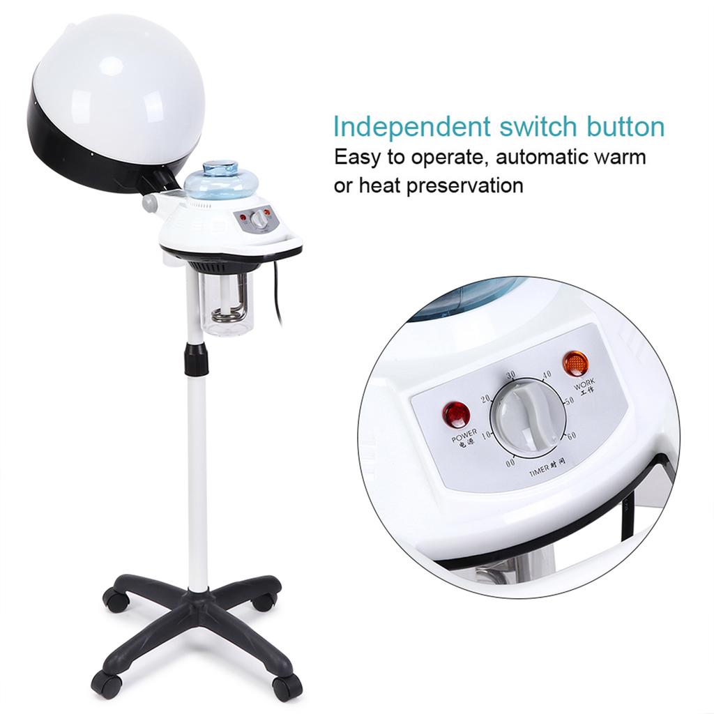 Salon Spa Hair Steamer Rolling Stand Hooded Hair Coloring Perming Conditioning Steamer