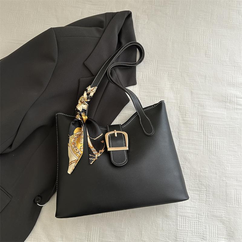 

Summer new casual texture simple largecapacity bag personalized trend women s shoulder tote bag чёрный