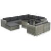 Day and Night - Day and Night Garden Furniture Set 10 Pieces and Gray Synthetic Rattan Cushions