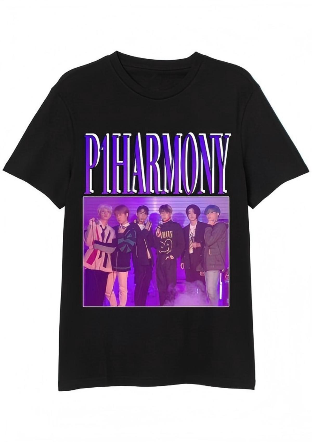 P1Harmony Group Photo T-Shirt L чёрный