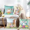 Easter Bunny Pillowcase Happy Easter Decoration For Home Easter Rabbit Eggs Cushion Cover Decorative Pillow Case Easter Gift