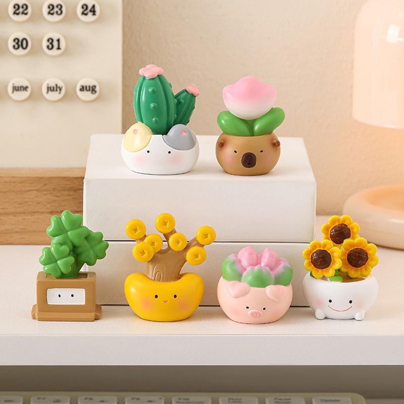 Creative Lucky Potted Car Ornaments For Workers Cute Decorations For Office Computer Desktops