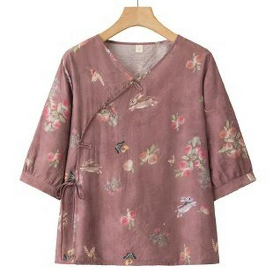 

Ice Silk Short-Sleeve Top for Elderly Women – Perfect Gift for Grandmas XL