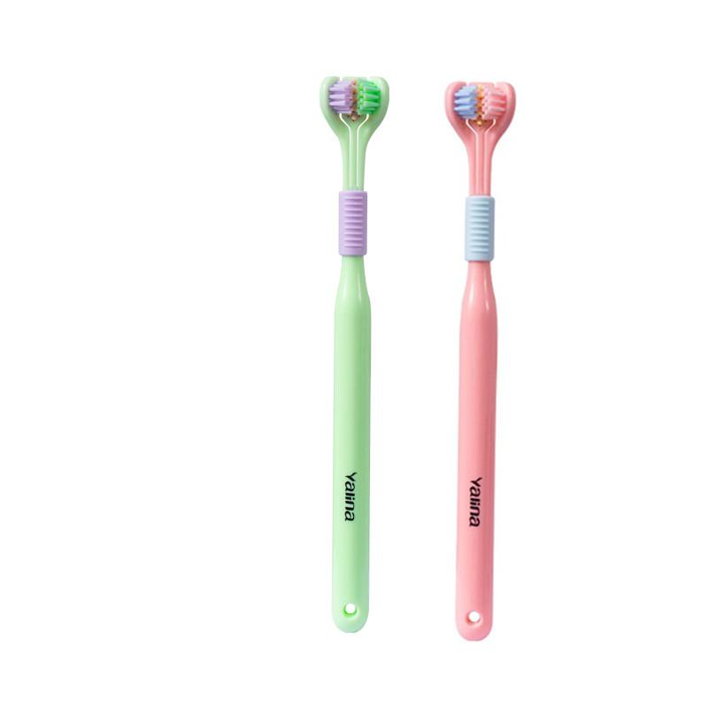 3D Stereo Three-Sided Toothbrush Ultra Fine Soft Hair Adult Toothbrushes Tongue Scraper Deep Cleaning Oral Care Teeth Brush