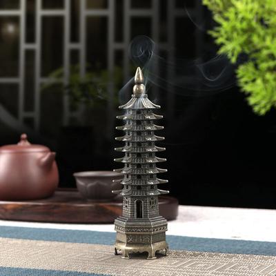 Feng Shui Queimador de Incenso Vertical Modelo 3D China Pagode Wenchang Uso Doméstico Porta Incensário Decoração para Casa Artesanato em Metal