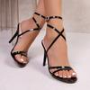 Fashion Women Sandals Summer Fashion Sexy Pumps Round Toe Strap High-heeled Sandals Trend Luxury Elegant Shoes Female Zapatos De Mujer