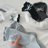 5Pairs Ruffle Bowknot Pearl Socks Ins Style Sweet Socks Women Solid Color Mid Tube Socks  Girl
