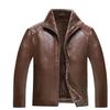 Autumn and Winter New Casual Fashion Plus Velvet Lapel Leather Jacket Men's Fur One-piece Leather Jacket Men's Top Coat