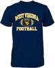 West Virginia Mountaineers WVU Men's Blue Football Graphic NCAA Licensed T Shirt