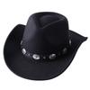 Dark purple Cowboy Hat New Jazz Knight hat cowboy hat monochrome felt hat men's and women's large brim outdoor hat