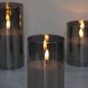 USB Rechargeable Led Pillar Candle Set Flameless Remote Controlled w/Timer LED Flickering 3D Wick Paraffin Wax Table Decorative
