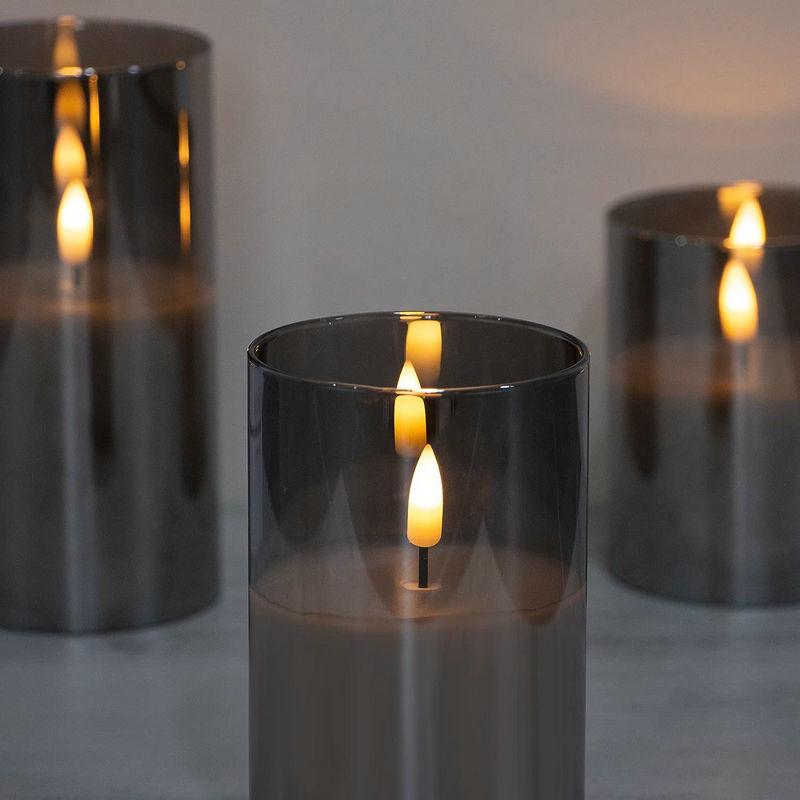 USB Rechargeable Led Pillar Candle Set Flameless Remote Controlled w/Timer LED Flickering 3D Wick Paraffin Wax Table Decorative