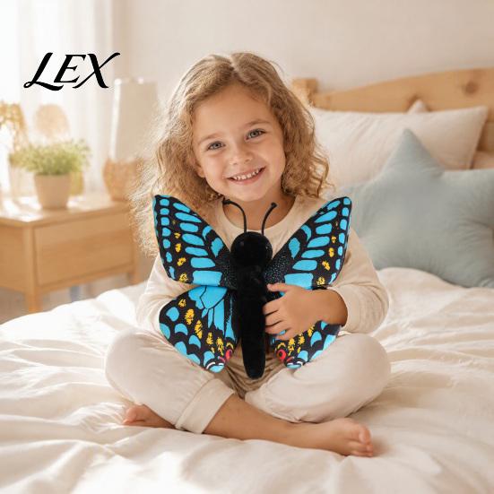 Polyester Fiber Stuffed Doll Realistic 3D Butterfly Plush Toy, Throw Pillow, Soft Vivid Design Insect Animal Decor, Gift for Kids Girls, Home Ornament