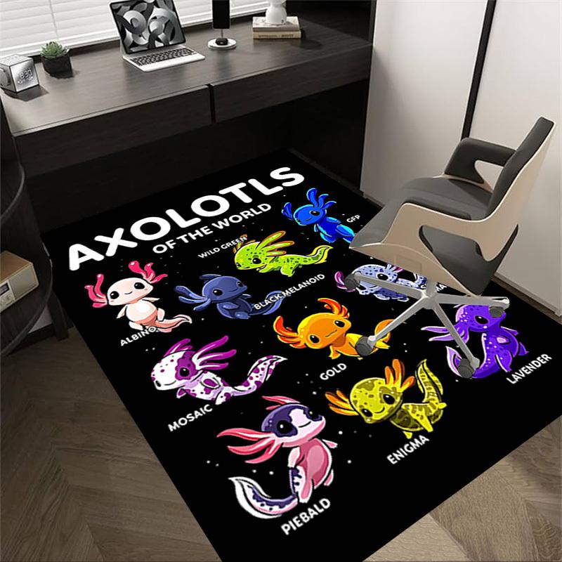 

1PC Axolotls World Extra Large Non-Slip Floor carpet, Office, family, bedroom, Studio Large Area Rug,Longlasting Material-J0343 60cm by 90cm