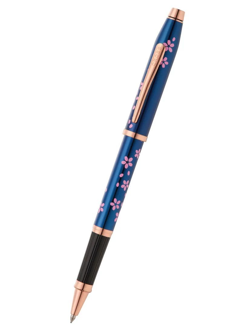 

Cross Century II YOZAKURA Cobalt Blue Rollerball Pen with Premium Gift Medium Perfect Gift for Day or Promotion Box, Water-Based Ink, Nib, Father s синій