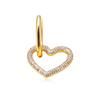18K Gold-Plated Heart-Shaped Zircon Stud Earrings - European & American Fashion