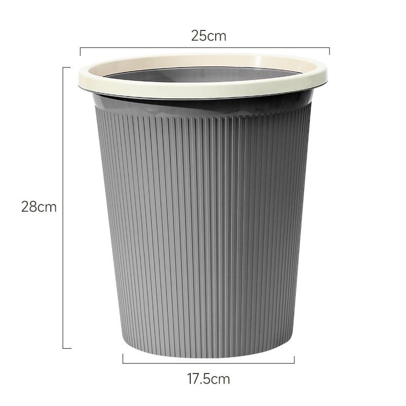 Large Capacity Plastic Trash Can Home Kitchen Living Room Bedroom Bathroom Office Use Round Shape