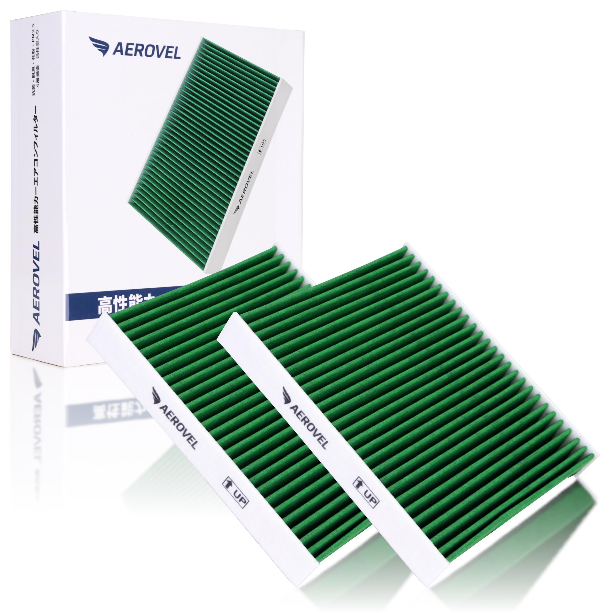 

AEROVEL High Performance Car Air Conditioner Filter Air Circulation Easy Installation 4 Layers Activated 2 pieces included