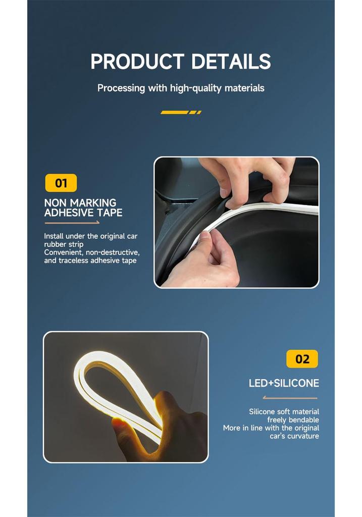 Refreshed Model Y LED Ambient Light Kit for Front & Rear Trunk – Easy Installation