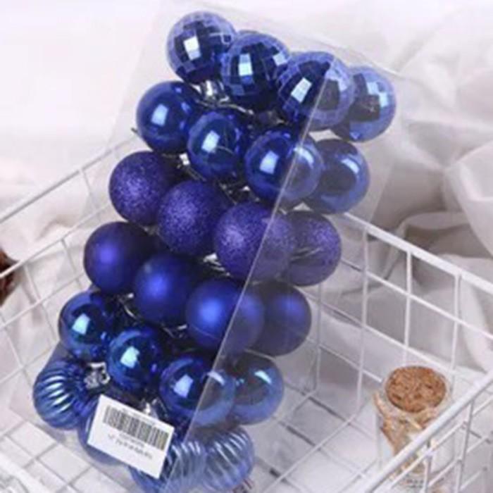 4CM Christmas Irregular Ball Set - 36 Electroplated Ornaments for Tree Decoration