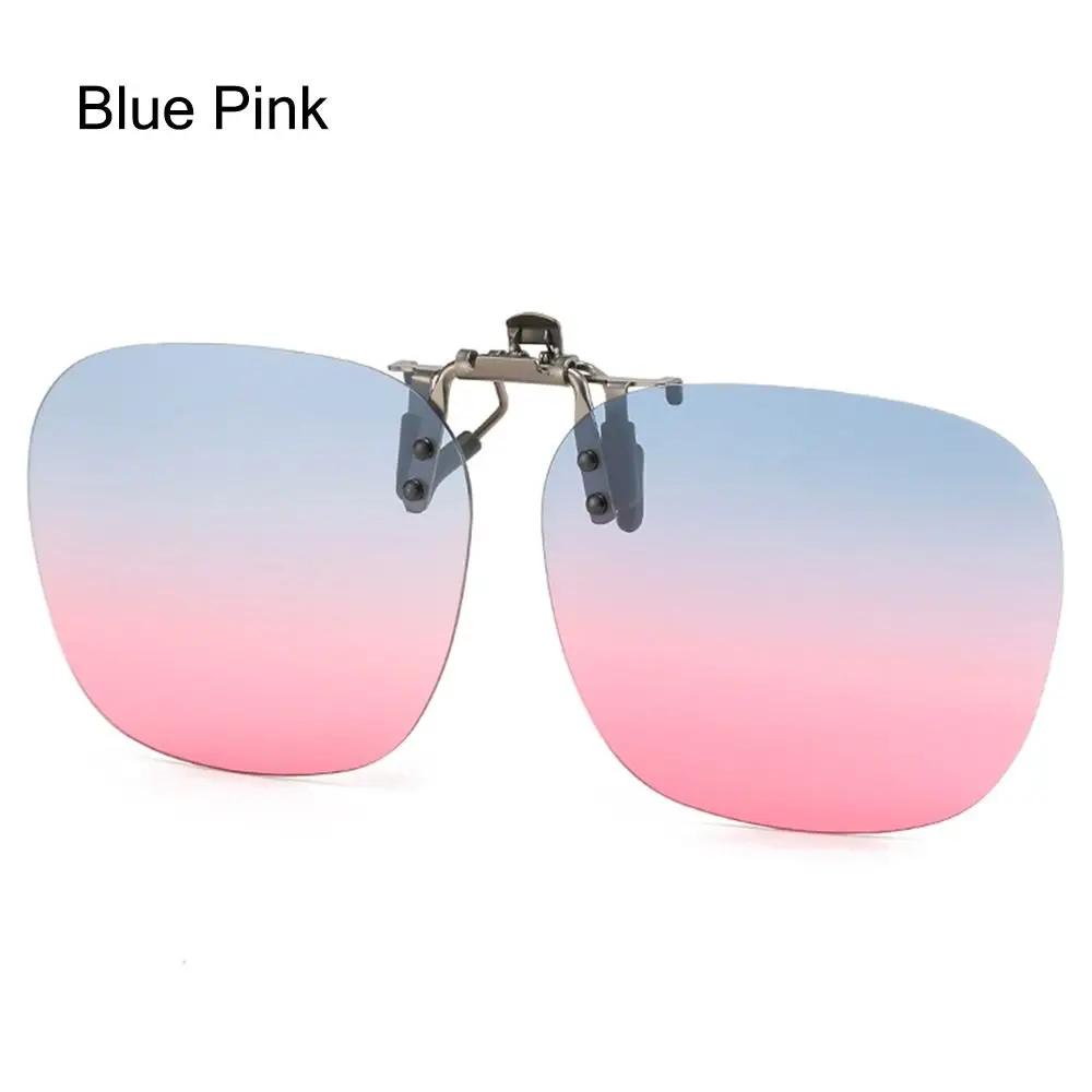 Clip-On Sunglasses Convenient Flip-Up Metal Clip Sun Glasses For Women Men Glasses Rimless Polygonal Shades