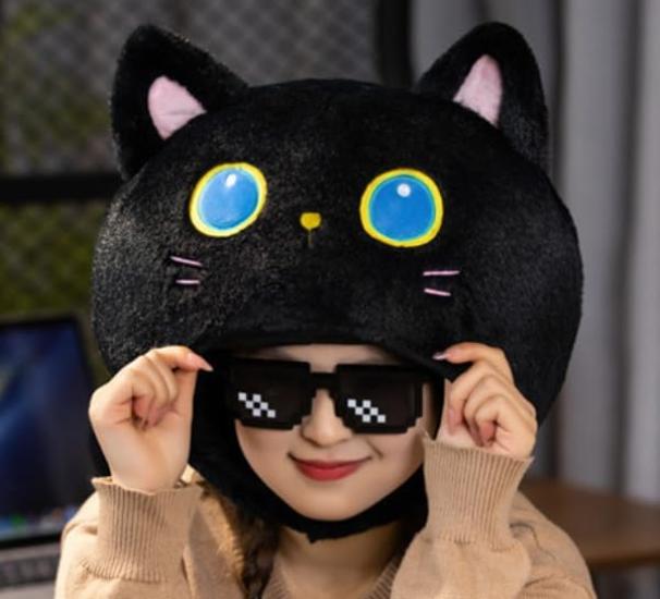 [DOKiDOKi] Cat Hat Cosplay Cat Kitty Black Cat Halloween Transformation Mask Headwear Plush Kigurumi Headgear Fluffy Cute Halloween [Product]