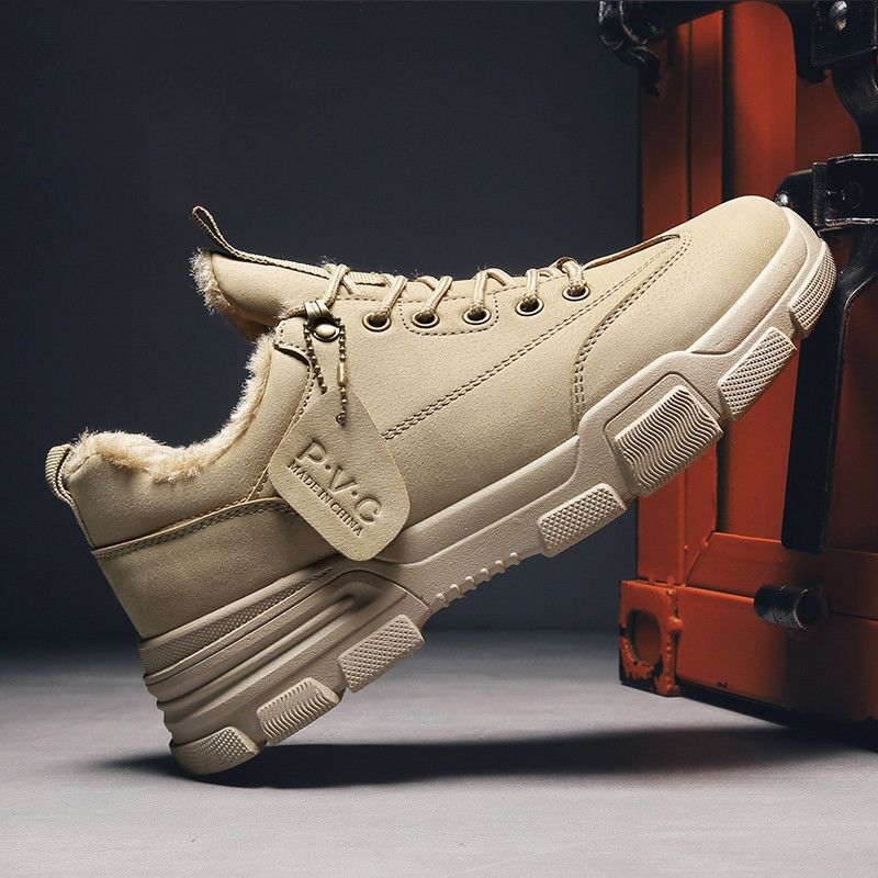 

Мужские зимние ботинки на меху, теплые, мужская обувь, модные универсальные ботинки-тимберленды с низким верхом, мужские повседневные ботинки Мартин 44