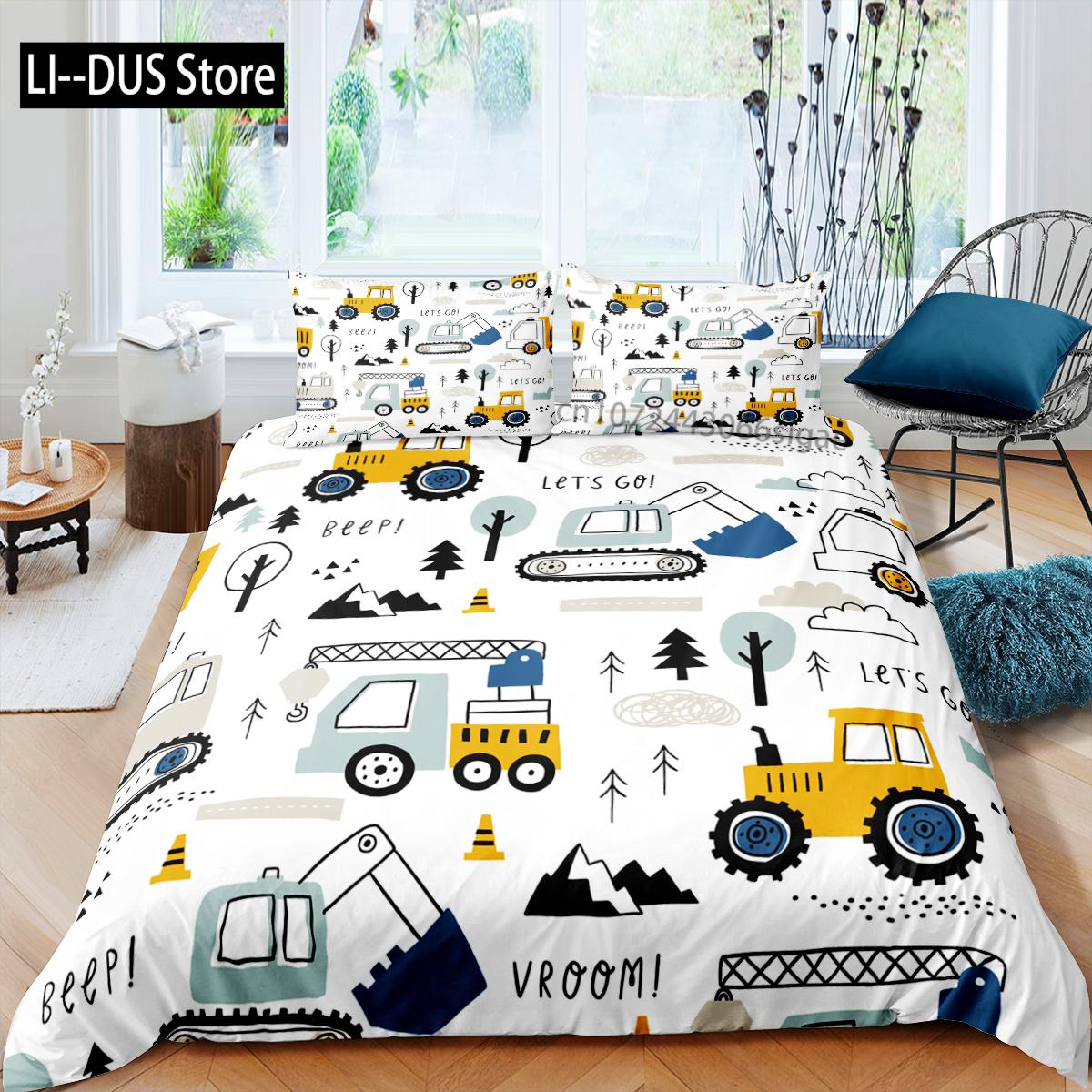 

Детское одеяло с рисунком автомобиля, грузовика, экскаватора для мальчиков, Durex Twin, полный размер King Size, 3 шт., пододеяльник, комплект постельного белья, покрывало 200x200, 240x220 EU single(135x200cm)