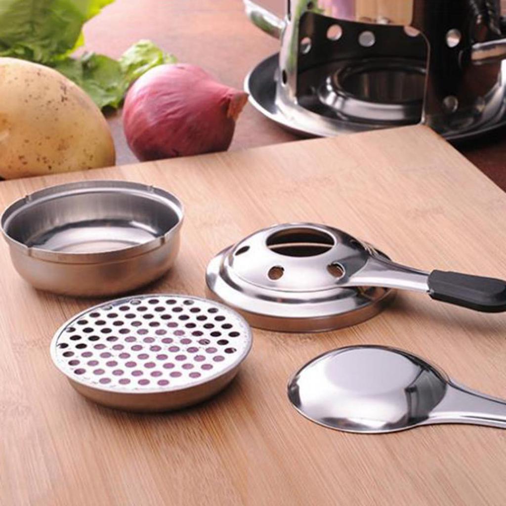 Portable Outdoor Cooking Camping Stainless Steel Stove Pocket Alcohol Stove