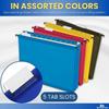 1InTheOffice Poly Expanding Hanging File Folders Letter Size, Hanging File Pocket, File Cabinet Dividers, Assorted, 5/Pack