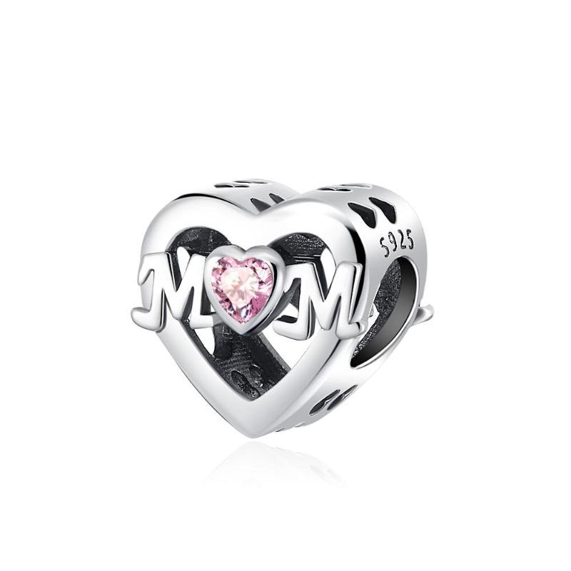 New Hollowed Out Heart-Shaped Charm Bead Fits Perfectly With Original Decorative Bracelet Women'S Jewelry Amulet Copper