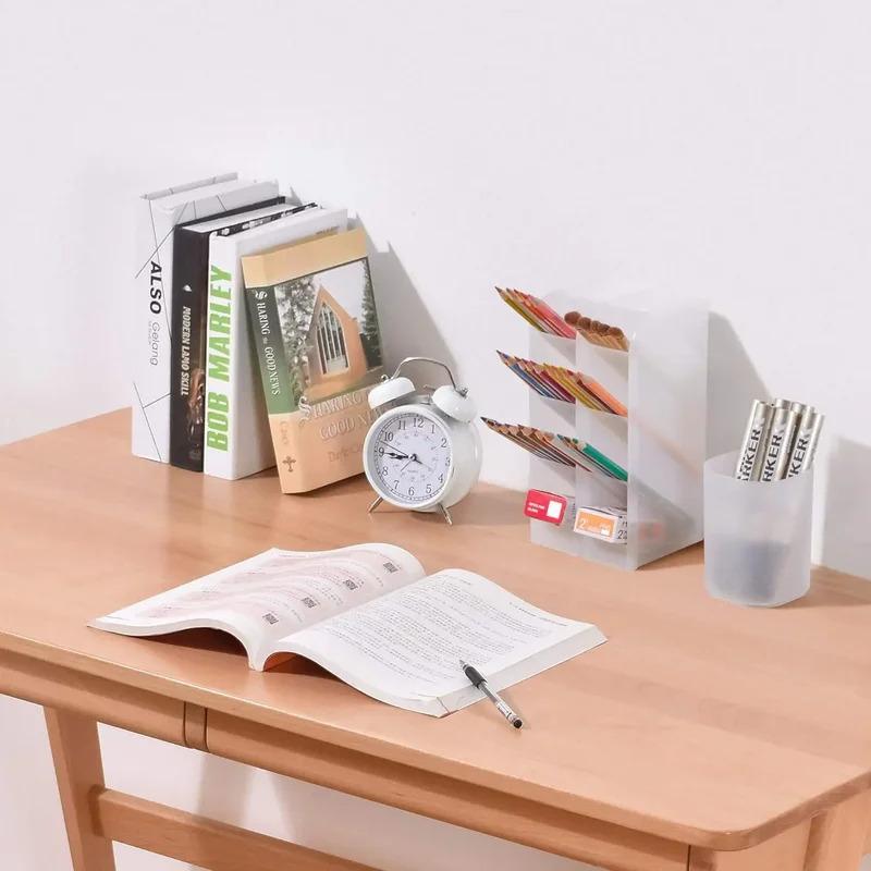 Pen Organizer Desk Organization Cute Desk Pencil Markers Cup Holder Storage Box Set Multi-Functional Stationary for Home Office