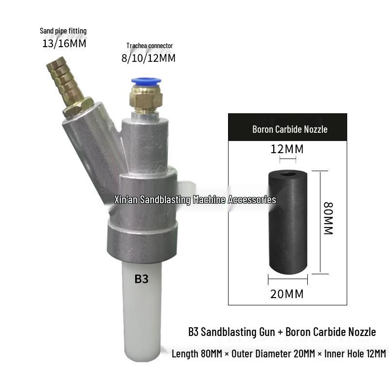 Type B Boron Carbide Sandblasting Nozzle for Manual & Automatic Rust Removal Machines