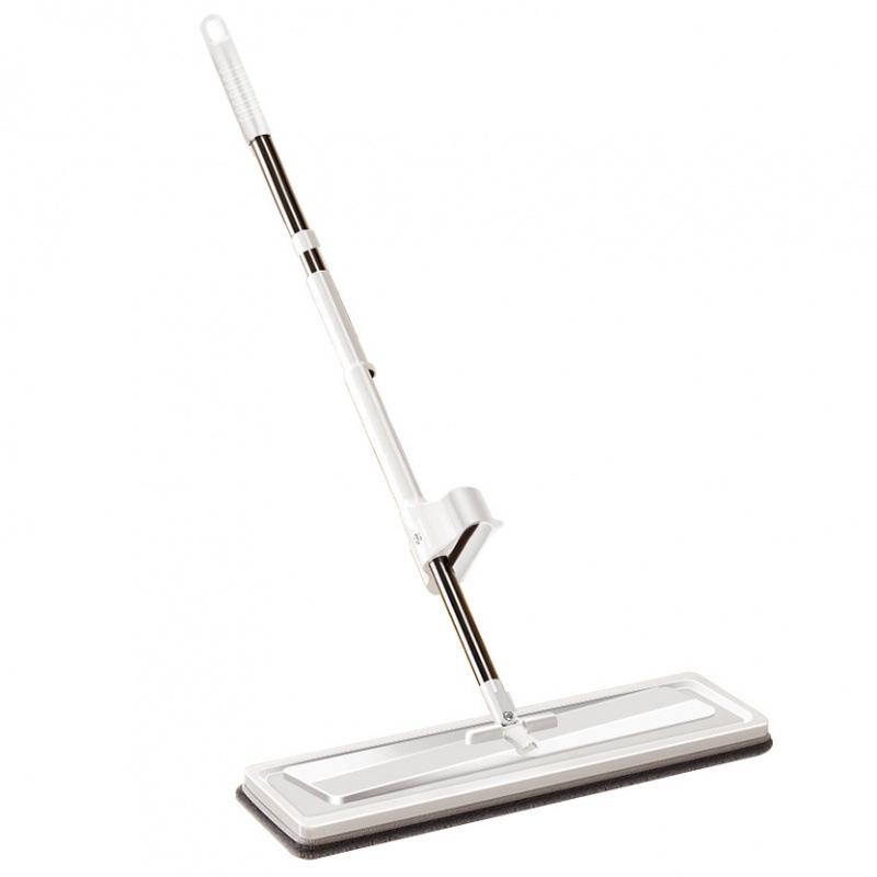 Qing Jie Jia Flat Mop: Hands-Free Cleaning with Dual Cloths for Wet & Dry Use 35cm Mop Panel + 2 Cloths