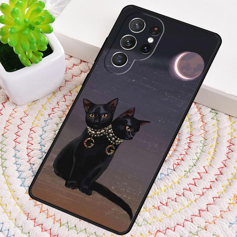 Witches Cat Moon TPU Phone Case For Samsung Galaxy Note 10 Pro S26 S25 S24 S23 S22 Ultra Plus S21 FE S20 Shockproof Cover